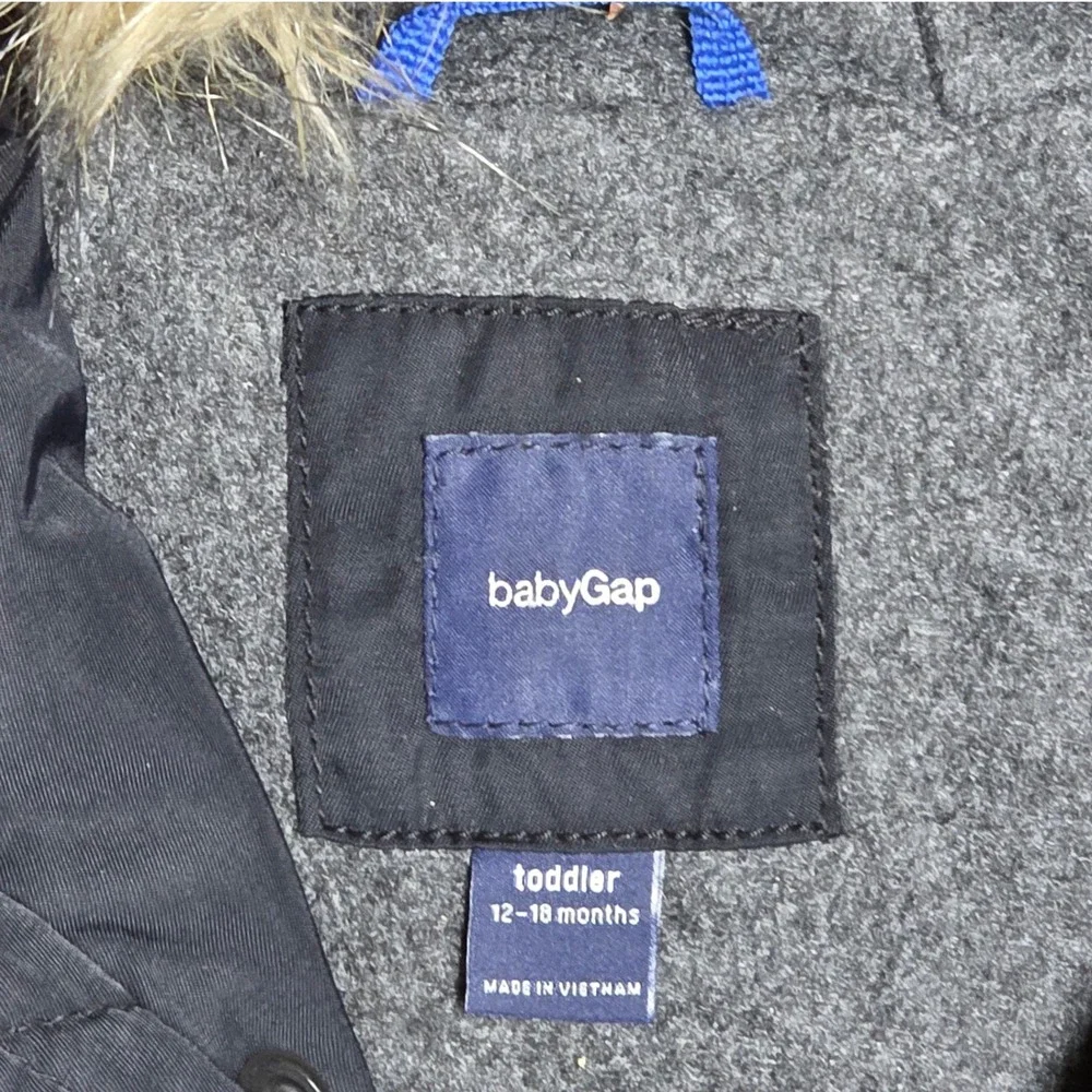 Baby Gap Toddler Winter Puffer Coat Faux Fur Hooded Parka Jacket‎ 12-18 Months